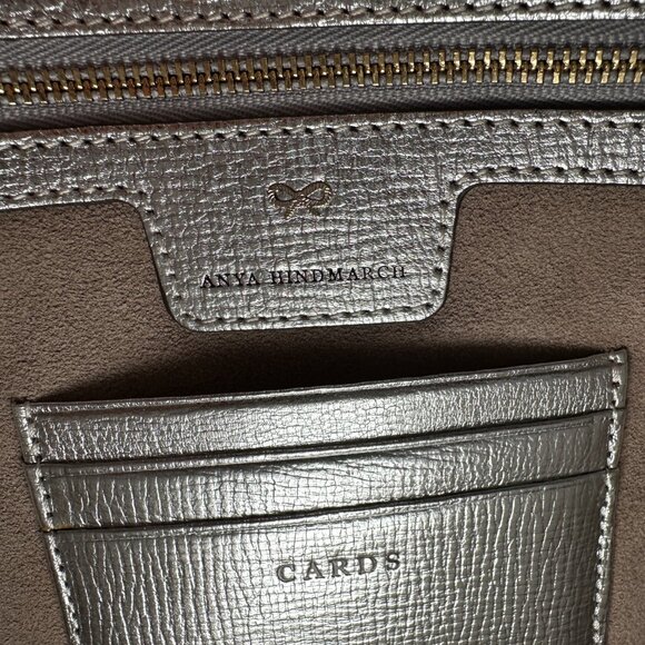 Anya Hindmarch Georgiana All Over Wink Sticker Clutch Bag, Metallic Silver - Picture 6 of 9